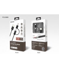 Odoyo PS228BK 2 in 1 Lightning / Micro USB Charging cable 